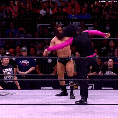 Man In Black Shirt With Shark Word Wrestling Ring GIF