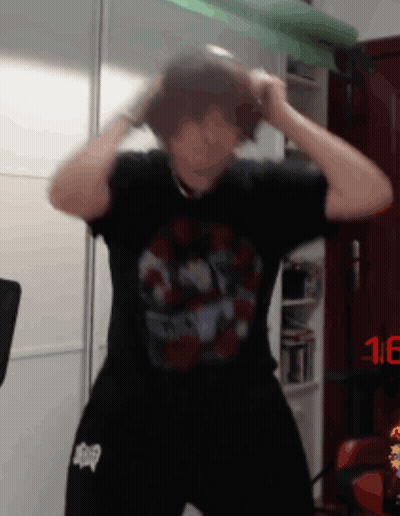 Man In Black Shirt With Skull Dancing GIF