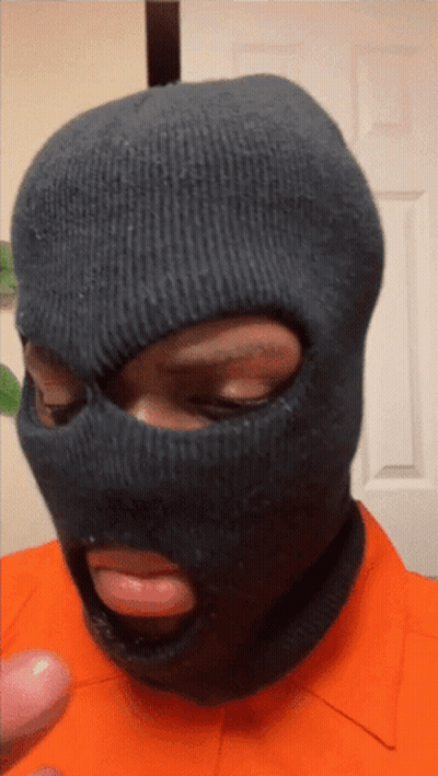 Man In Black Ski Mask With Hole GIF