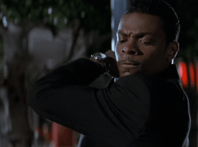 Man In Black Suit Adjusting Watch GIF