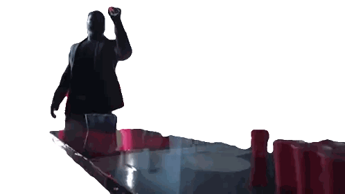 Man In Black Suit At Table Sticker