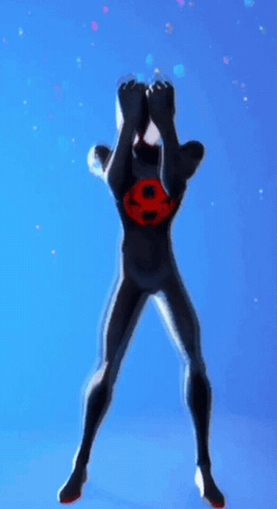 Man In Black Suit Covering Face Against Blue Sky GIF