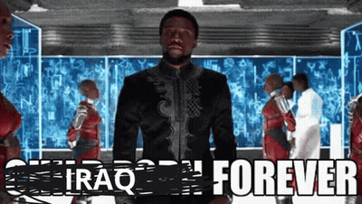 Man In Black Suit Iraq Is Forever Screen GIF