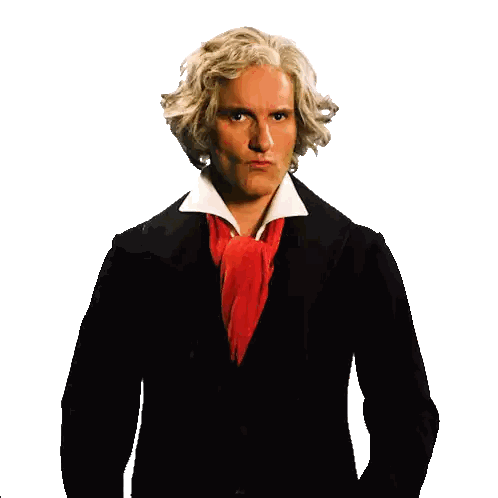 Man In Black Suit Red Scarf Making Face Sticker