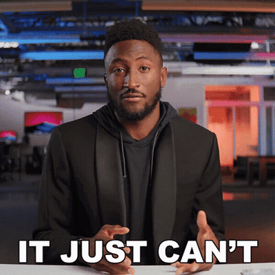 Man In Black Suit Says It Just Can't GIF