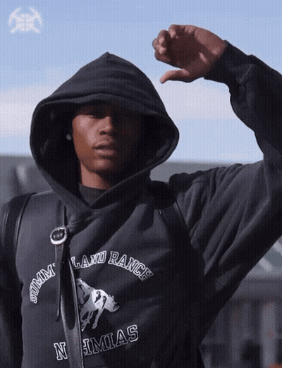 Man In Black Summit Land Ranch Hoodie GIF