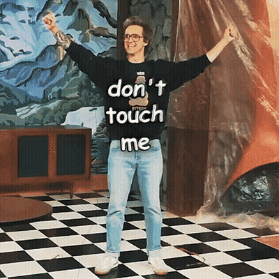 Man In Black Sweater Saying Don't Touch Me GIF