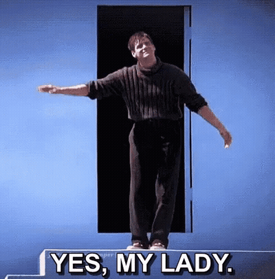 Man In Black Sweater Saying Yes My Lady GIF