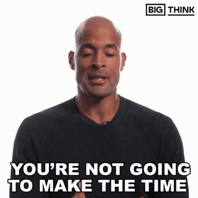 Man In Black Sweater Says You're Not Going To Make The Time GIF