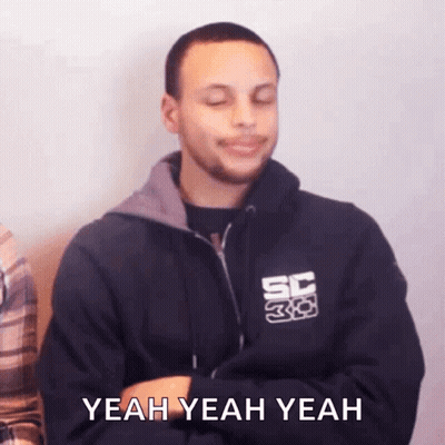 Man In Black Sweatshirt Number 38 Says Yeah Yeah Yeah GIF