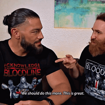 Man In Black T-Shirt Saying Acknowledge Bloodline GIF