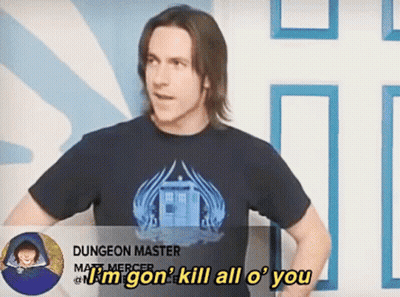 Man In Black T-Shirt Saying Dungeon Master GIF