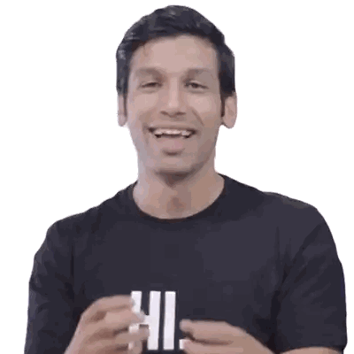 Man In Black T-Shirt Saying Hi Sticker