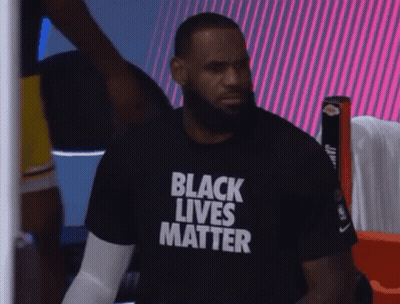 Man In Black T-Shirt Says Black Lives Matter GIF