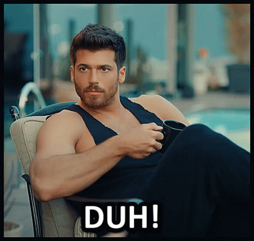Man In Black Tank Top Holding Coffee Duh GIF