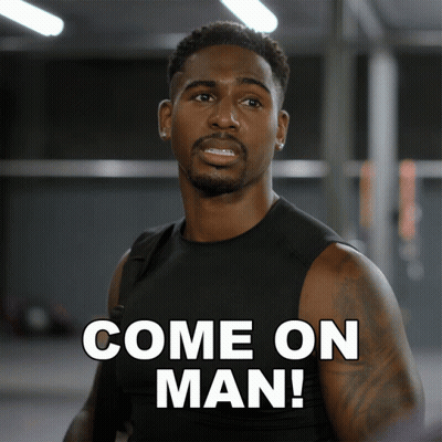 Man In Black Tank Top Says Come On Man GIF