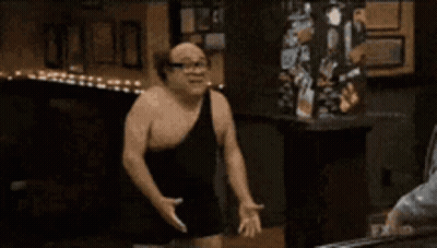 Man In Black Tank Top Says I'm The Trash While Dancing GIF