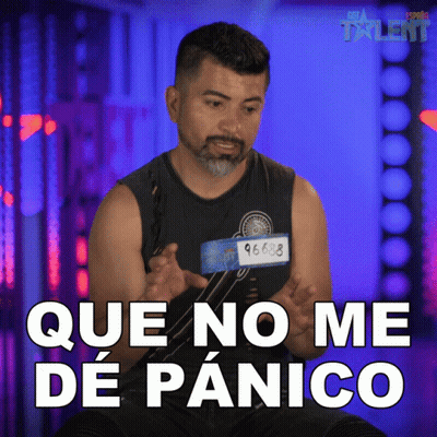 Man In Black Tank Top Says Que No Me De Panico GIF