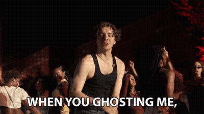 Man In Black Tank Top Says When You Ghosting Me GIF