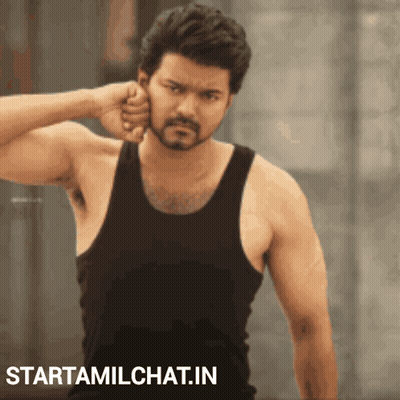 Man In Black Tank Top With Starttamilchat.in Sign GIF
