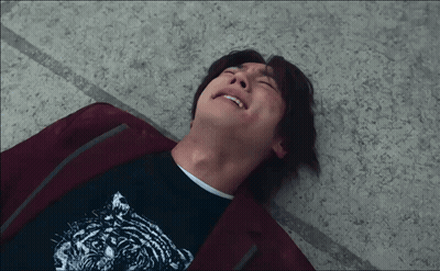 Man In Black Tiger Shirt Laying Eyes Closed GIF