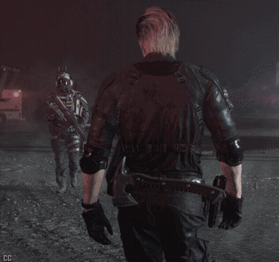 Man In Black Uniform Walking At Night GIF