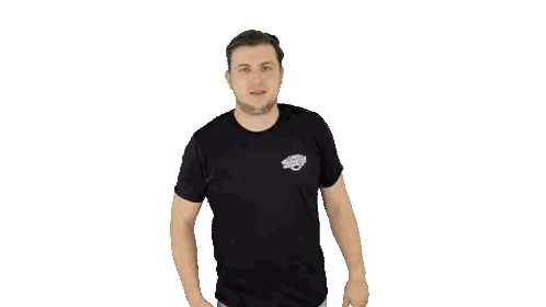 Man In Black Vans T-Shirt Pointing Sticker