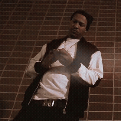 Man In Black White Jacket With M Belt GIF