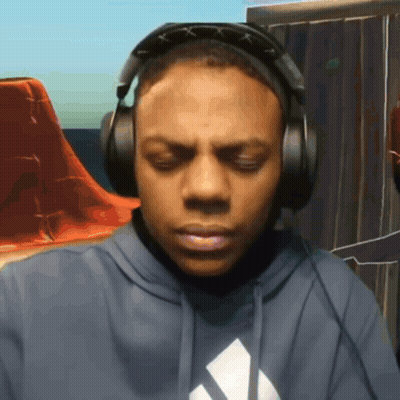 Man In Blue Adidas Hoodie With Headphones GIF