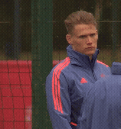 Man In Blue Adidas Jacket By Green Fence GIF