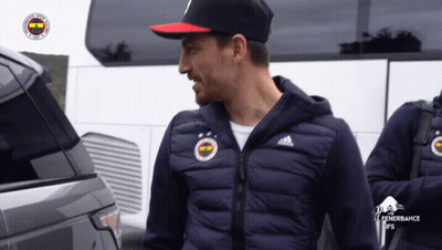Man In Blue Adidas Jacket In Front Of Van GIF