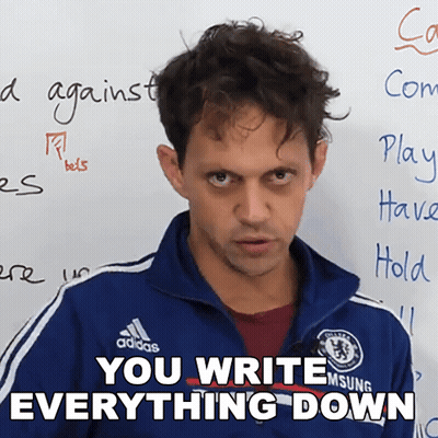 Man In Blue Adidas Jacket Standing In Front Of White Board GIF