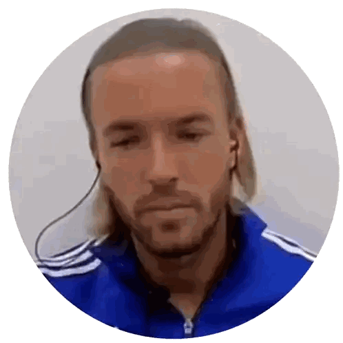 Man In Blue Adidas Jacket Wearing Headphones Sticker