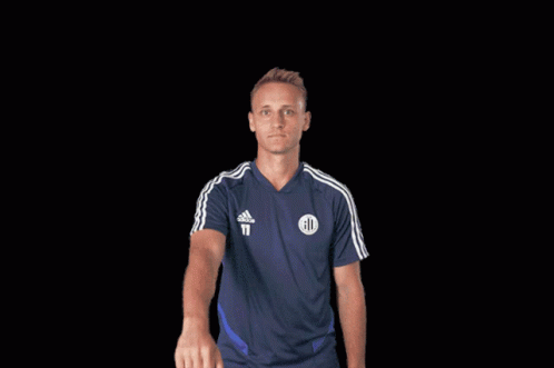 Man In Blue Adidas Shirt Number 11 GIF
