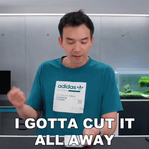 Man In Blue Adidas Shirt Says I Gotta Cut It All Away GIF