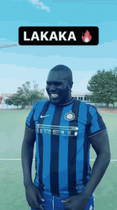 Man In Blue And Black Striped Soccer Jersey GIF