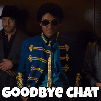 Man In Blue And Gold Jacket Goodbye Chat GIF