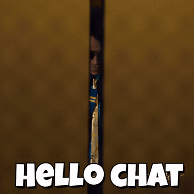 Man In Blue And Gold Jacket Saying Hello Chat GIF