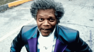 Man In Blue And Purple Suit With 2021 GIF