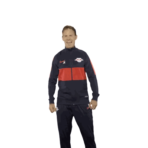 Man In Blue And Red Nike Tracksuit Jumping Sticker