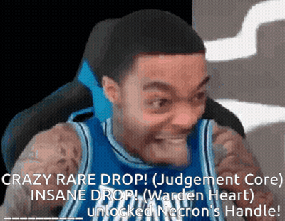 Man In Blue And White Basketball Jersey Crazy Rare Drop Judgement Core Insane Drop Warden Heart GIF