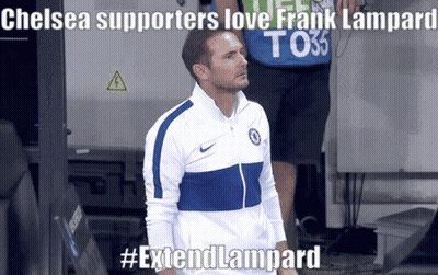 Man In Blue And White Nike Jacket Chelsea Supporters Love Frank Lampard Sign GIF