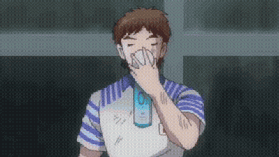 Man In Blue And White Shirt Covering Nose GIF
