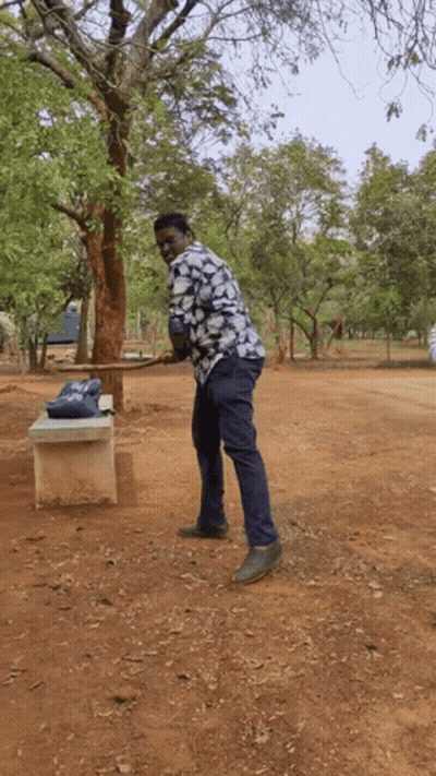 Man In Blue And White Shirt In Park GIF