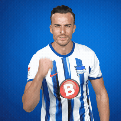 Man In Blue And White Striped Jersey With B GIF