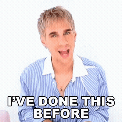 Man In Blue And White Striped Shirt Saying I've Done This Before GIF