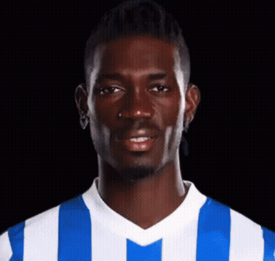 Man In Blue And White Striped Shirt Smiling GIF