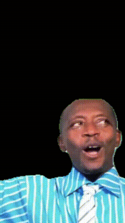 Man In Blue And White Striped Shirt With Red X GIF