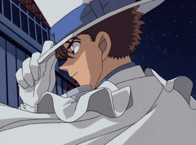 Man In Blue And White Top Hat And White Cape GIF