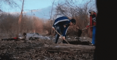 Man In Blue And White Tracksuit With 17 GIF